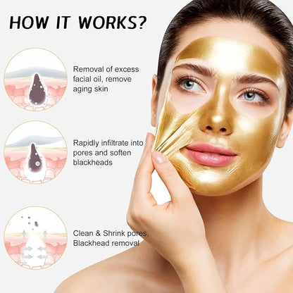 🔥 Gold Peel-Off Face Mask – Buy 1 Get 1 FREE! Limited Stock – Anti-Aging & Blackhead Removal Must-Have!